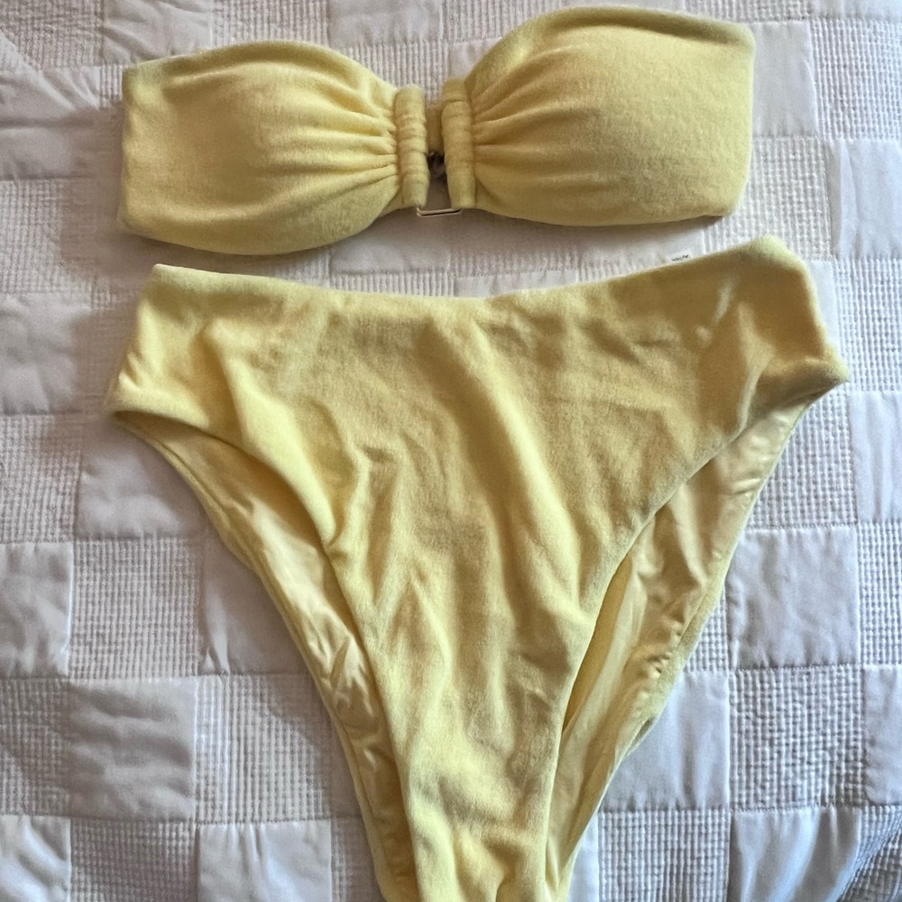 Yellow Strapless Bikini Set